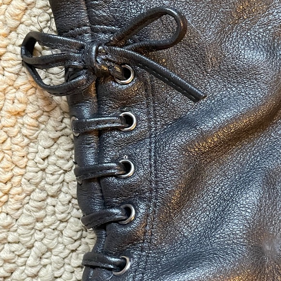 Naturalizer Black Dinka Heel Boot Size 8M with Lace & Bow Detail - SEE CALLOUTS! - Picture 4 of 10